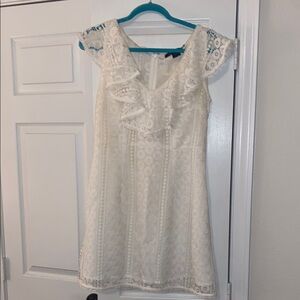 Lace Ruffle White Dress